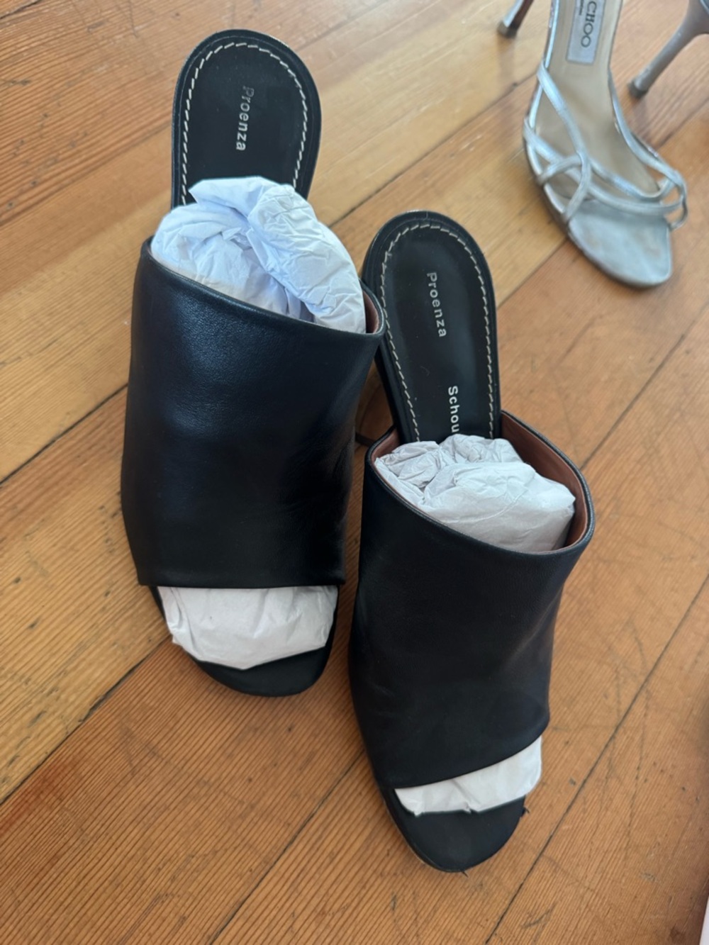 Proenza Schouler Black Leather Open-Front Mule - Picture 2 of 4
